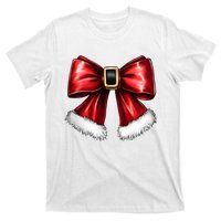 Christmas Coquette Bow Xmas Santa Bow T-Shirt