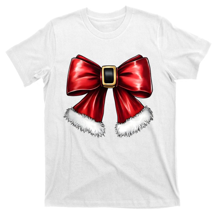 Christmas Coquette Bow Xmas Santa Bow T-Shirt