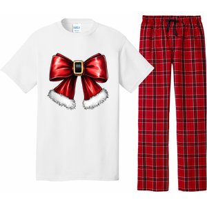 Christmas Coquette Bow Xmas Santa Bow Pajama Set