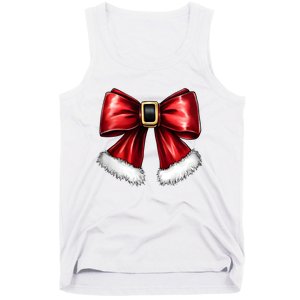 Christmas Coquette Bow Xmas Santa Bow Tank Top