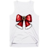 Christmas Coquette Bow Xmas Santa Bow Tank Top