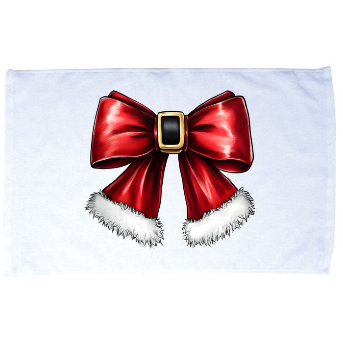 Christmas Coquette Bow Xmas Santa Bow Microfiber Hand Towel