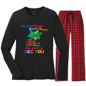 Chicka Chicka Boom Boom IM Glad To See You Women's Long Sleeve Flannel Pajama Set 