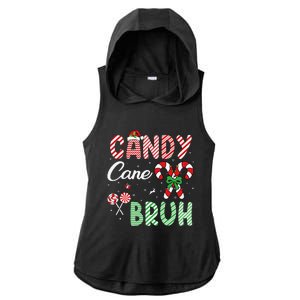 Candy Cane Bruh Funny Christmas Holiday Gift Ladies PosiCharge Tri-Blend Wicking Draft Hoodie Tank