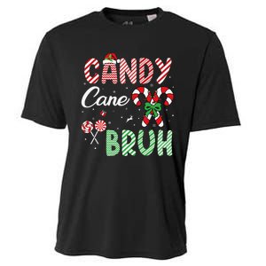 Candy Cane Bruh Funny Christmas Holiday Gift Cooling Performance Crew T-Shirt