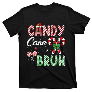 Candy Cane Bruh Funny Christmas Holiday Gift T-Shirt