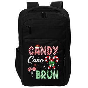 Candy Cane Bruh Funny Christmas Holiday Gift Impact Tech Backpack