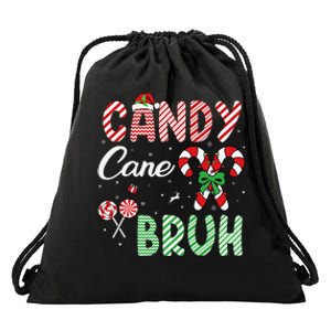 Candy Cane Bruh Funny Christmas Holiday Gift Drawstring Bag