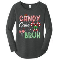 Candy Cane Bruh Funny Christmas Holiday Gift Women's Perfect Tri Tunic Long Sleeve Shirt