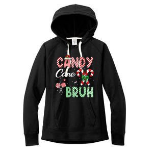 Candy Cane Bruh Funny Christmas Holiday Gift Women's Fleece Hoodie