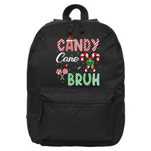 Candy Cane Bruh Funny Christmas Holiday Gift 16 in Basic Backpack