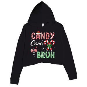 Candy Cane Bruh Funny Christmas Holiday Gift Crop Fleece Hoodie