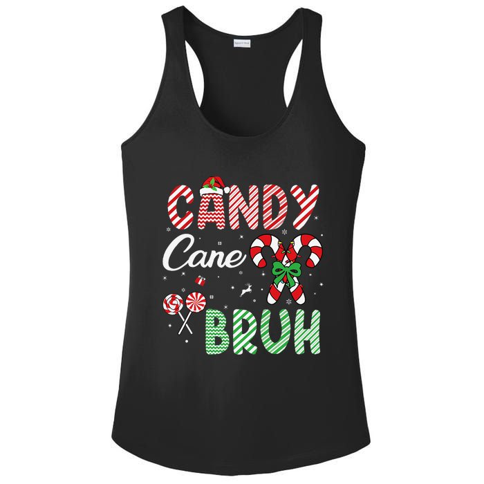 Candy Cane Bruh Funny Christmas Holiday Gift Ladies PosiCharge Competitor Racerback Tank