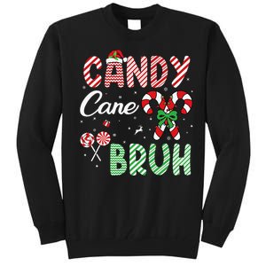 Candy Cane Bruh Funny Christmas Holiday Gift Tall Sweatshirt