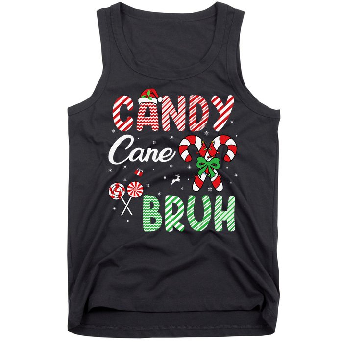 Candy Cane Bruh Funny Christmas Holiday Gift Tank Top