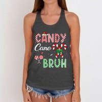 Candy Cane Bruh Funny Christmas Holiday Gift Women's Knotted Racerback Tank