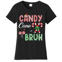 Candy Cane Bruh Funny Christmas Holiday Gift Women's T-Shirt