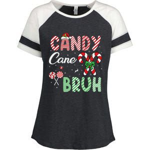 Candy Cane Bruh Funny Christmas Holiday Gift Enza Ladies Jersey Colorblock Tee