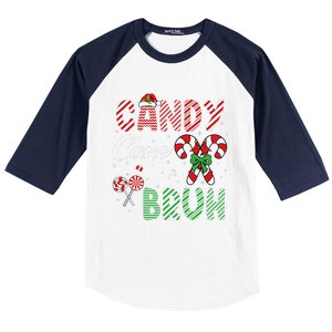 Candy Cane Bruh Funny Christmas Holiday Gift Baseball Sleeve Shirt