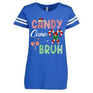 Candy Cane Bruh Funny Christmas Holiday Gift Enza Ladies Jersey Football T-Shirt