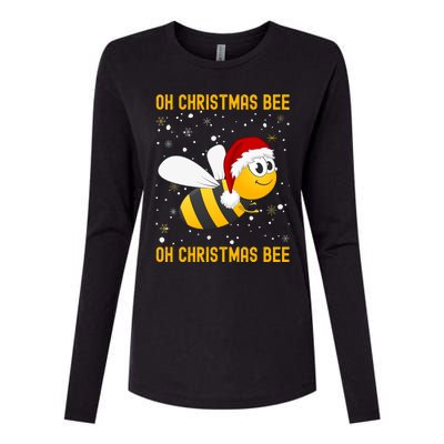 Cute Christmas Bumble Bee Oh Christmas Tree Joke Snow Scene Gift Womens Cotton Relaxed Long Sleeve T-Shirt