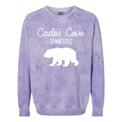 Cades Cove Bear Retro Tennessee Great Smoky Mountains Meaningful Gift Colorblast Crewneck Sweatshirt