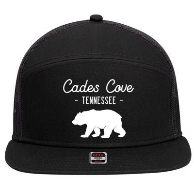 Cades Cove Bear Retro Tennessee Great Smoky Mountains Meaningful Gift 7 Panel Mesh Trucker Snapback Hat