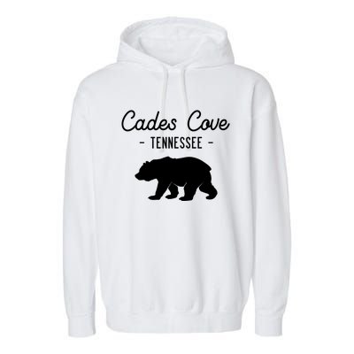 Cades Cove Bear Retro Tennessee Great Smoky Mountains Meaningful Gift Garment-Dyed Fleece Hoodie