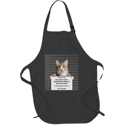Catnip Cat Bad Cattitude Funny Cat Lover Kitten Gift Full-Length Apron With Pockets