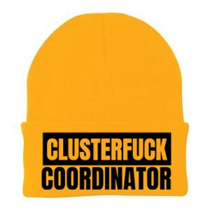 Clusterfuck Coordinator Boss Manager Dads Moms Funny Chaos Knit Cap Winter Beanie