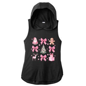 Cute Coquette Bow Christmas Tree Santa Gingerbread Xmas Ladies PosiCharge Tri-Blend Wicking Draft Hoodie Tank