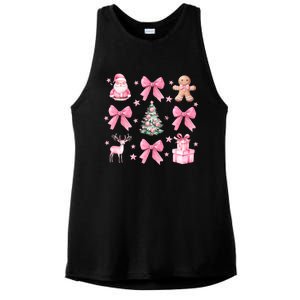 Cute Coquette Bow Christmas Tree Santa Gingerbread Xmas Ladies PosiCharge Tri-Blend Wicking Tank