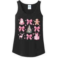 Cute Coquette Bow Christmas Tree Santa Gingerbread Xmas Ladies Essential Tank