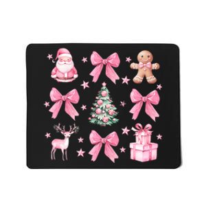 Cute Coquette Bow Christmas Tree Santa Gingerbread Xmas Mousepad