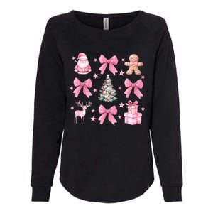 Cute Coquette Bow Christmas Tree Santa Gingerbread Xmas Womens California Wash Sweatshirt