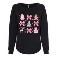 Cute Coquette Bow Christmas Tree Santa Gingerbread Xmas Womens California Wash Sweatshirt