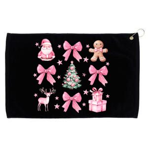 Cute Coquette Bow Christmas Tree Santa Gingerbread Xmas Grommeted Golf Towel