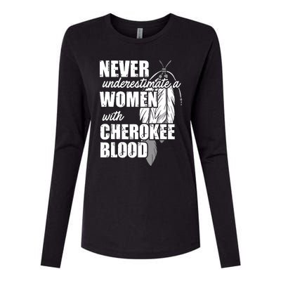 Cool Cherokee Blood Women Funny Native American Gift For Her Womens Cotton Relaxed Long Sleeve T-Shirt