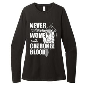 Cool Cherokee Blood Women Funny Native American Gift For Her Womens CVC Long Sleeve Shirt