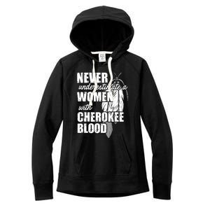 Cool Cherokee Blood Women Funny Native American Gift For Her Women's Fleece Hoodie