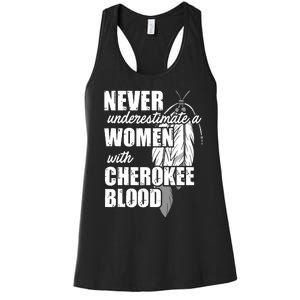 Cool Cherokee Blood Women Funny Native American Gift For Her Women's Racerback Tank