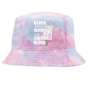 Cool Cherokee Blood Women Funny Native American Gift For Her Tie-Dyed Bucket Hat