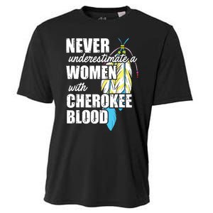 Cool Cherokee Blood Women Funny Native American Gift For Her Cooling Performance Crew T-Shirt