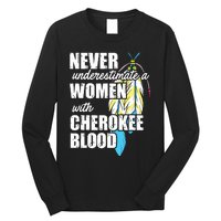 Cool Cherokee Blood Women Funny Native American Gift For Her Long Sleeve Shirt