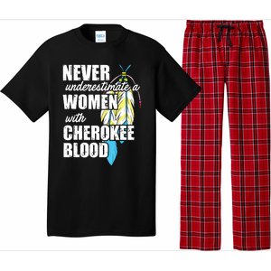 Cool Cherokee Blood Women Funny Native American Gift For Her Pajama Set