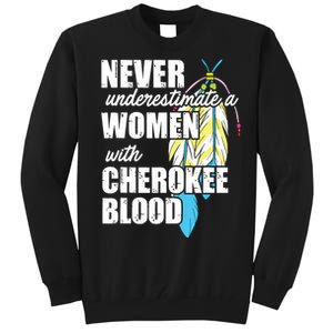 Cool Cherokee Blood Women Funny Native American Gift For Her Tall Sweatshirt