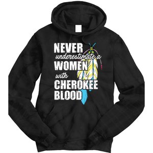 Cool Cherokee Blood Women Funny Native American Gift For Her Tie Dye Hoodie