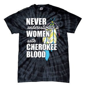 Cool Cherokee Blood Women Funny Native American Gift For Her Tie-Dye T-Shirt