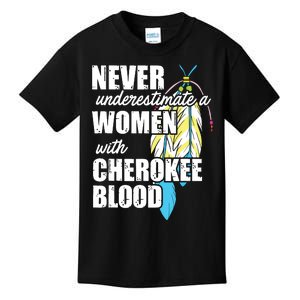 Cool Cherokee Blood Women Funny Native American Gift For Her Kids T-Shirt