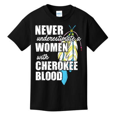 Cool Cherokee Blood Women Funny Native American Gift For Her Kids T-Shirt